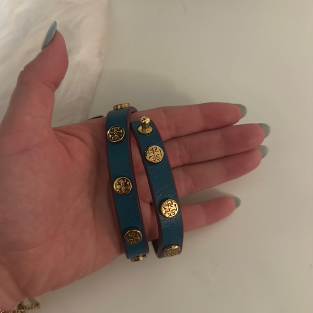Turquoise/ Purple Tory Burch Wrap Bracelet